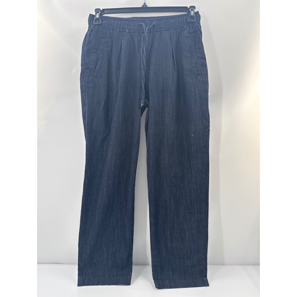 Old Navy Billie Straight Dark Wash Cotton Drawstring Elastic Waist Pants Small